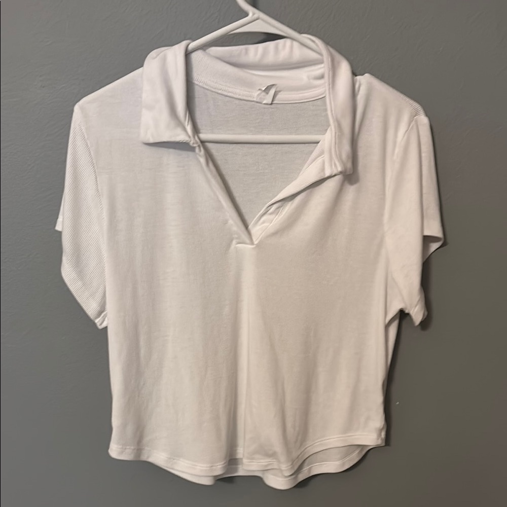 GAP Tan Cream Polo Crop Top